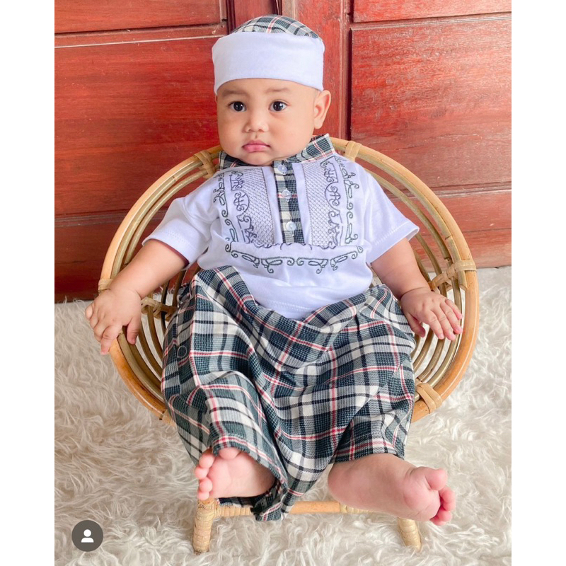 baju koko anak laki laki newborn bayi balita 0-12 bulan sarkoci anak bayi laki laki FADHIL  SARKOCI SET