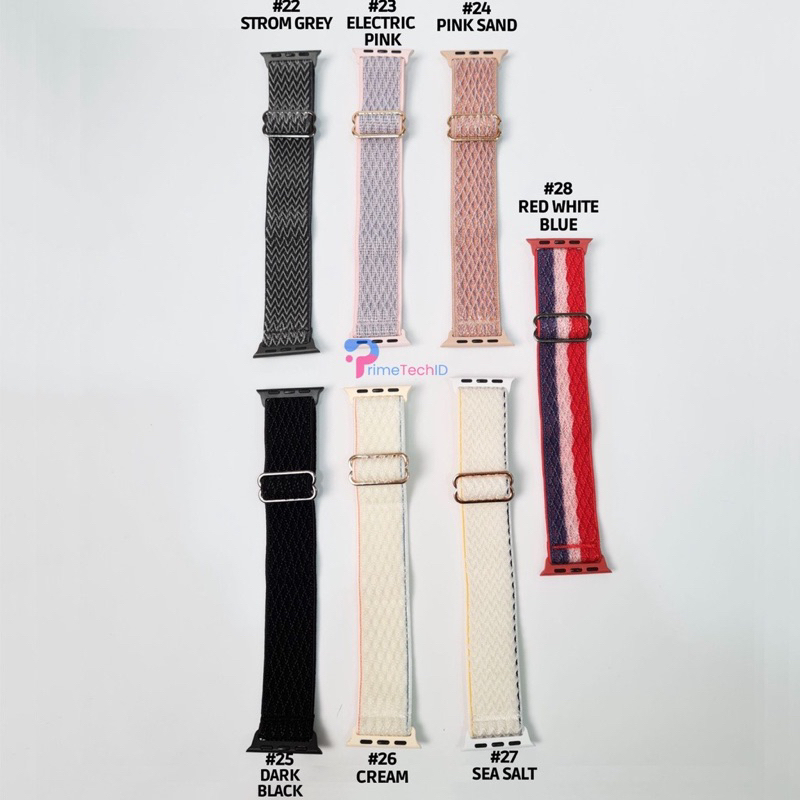 Strap untuk Apple watch IWO HW 41 45 42 44 38 40mm Tali Jam Tangan Strap Adjustable Buckle Nylon Sport Band iwatch series 1 2 3 4 5 6 7 8 ULTRA