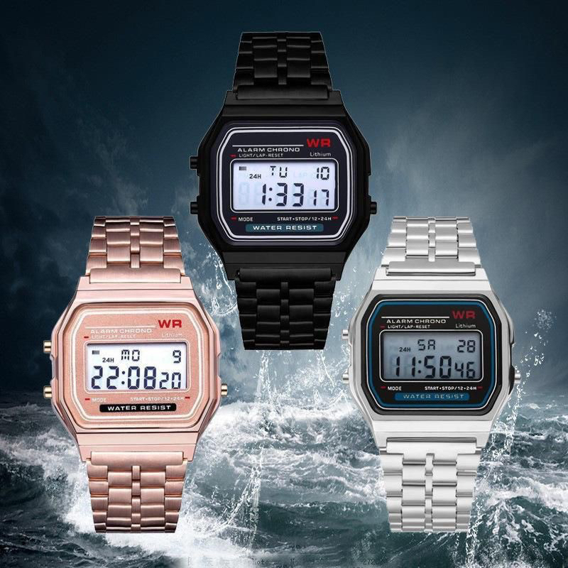 Jam Tangan Model Casio Digital Rantai Fashion Wanita Dan Pria / Jam Tangan Wanita Digital Kotak