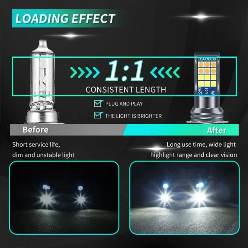 Lampu foglamp dua warna H8 H9 H11 H16 lampu kabut