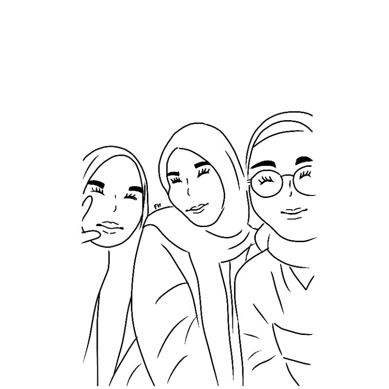 

[S3] Line art digital | ilustrasi wajah hitam putih | sketsa wajah (soft file)