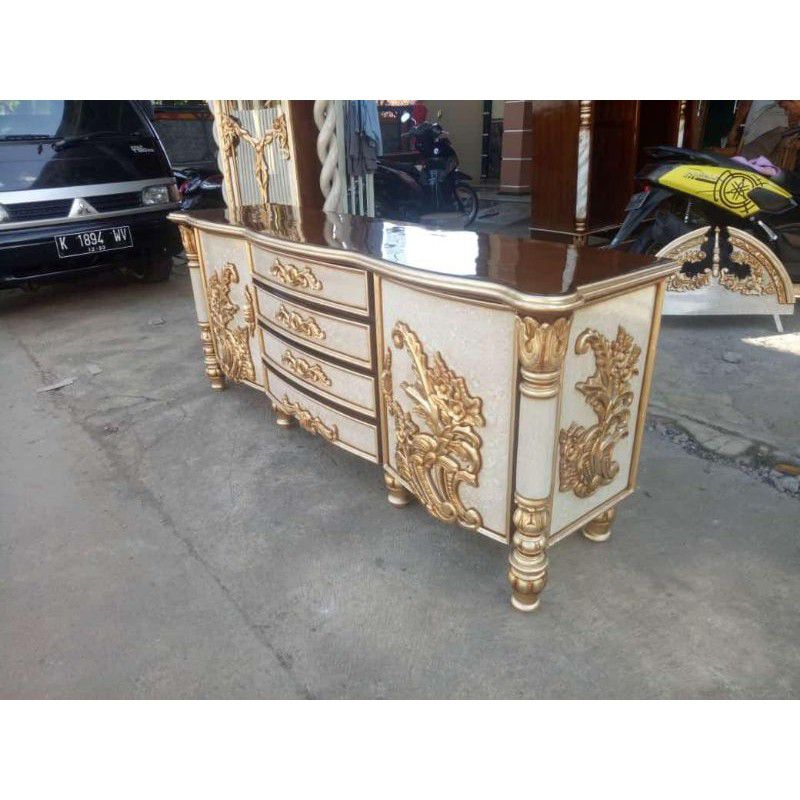 Bufet Siliwangi Jati / Bufet Tv Kayu Jati Ukiran Jepara / Bufet Tv Minimalis Terlaris / Bufet Tv Kia