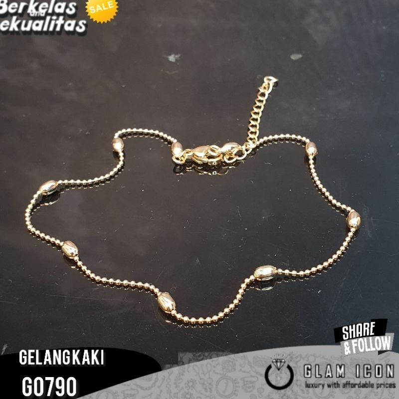 Gelang kaki wanita motif Rante Jedar oval G0970