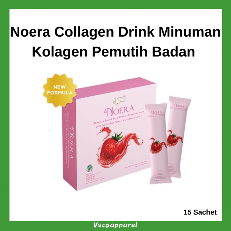 Noera Collagen Drink With Birdnest and Saffron Extract | Minuman Kolagen Pemutih Badan | Suplemen Pemutih Kulit BPOM | Premium Colagen Drink