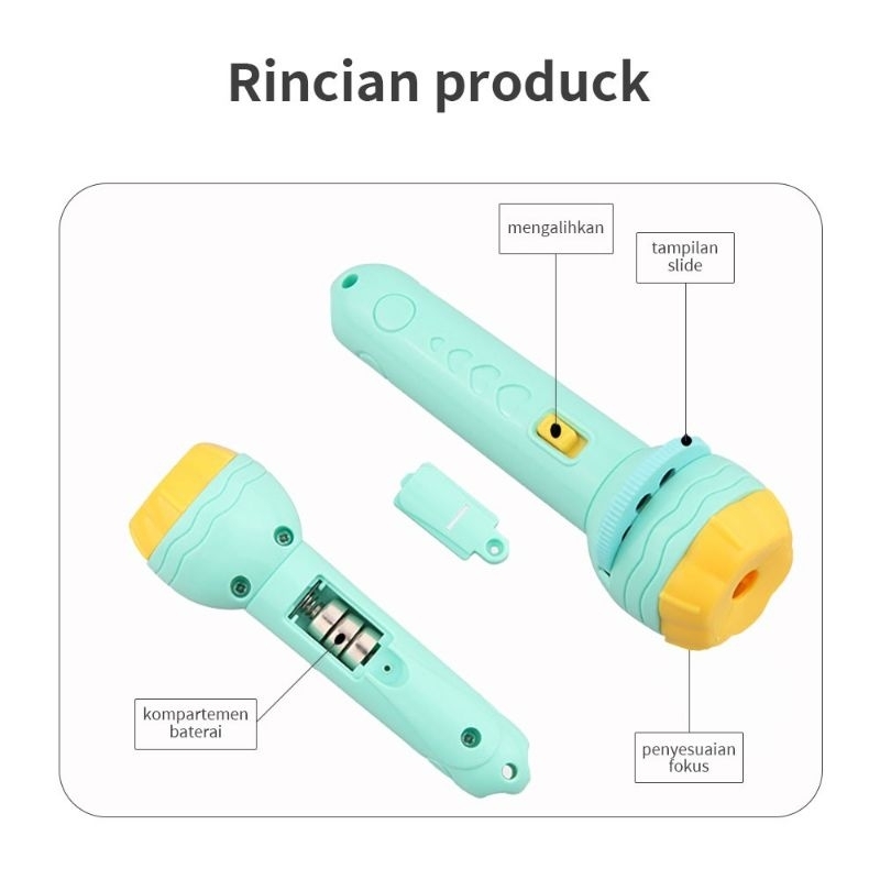 Mainan Anak Senter Proyektor Gambar Fun Flashlight Fun Projector
