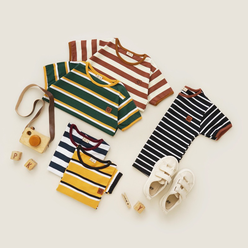 BABYMOI | Neva Stripe Tee | Kaos Anak Motif Garis Salur