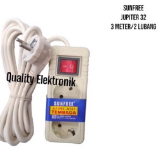 STOPKONTAK PLUS SAKLAR ON OFF LAMPU INDIKATOR 2 LUBANG 3 LUBANG 5 LUBANG SUNFREE JUPITER