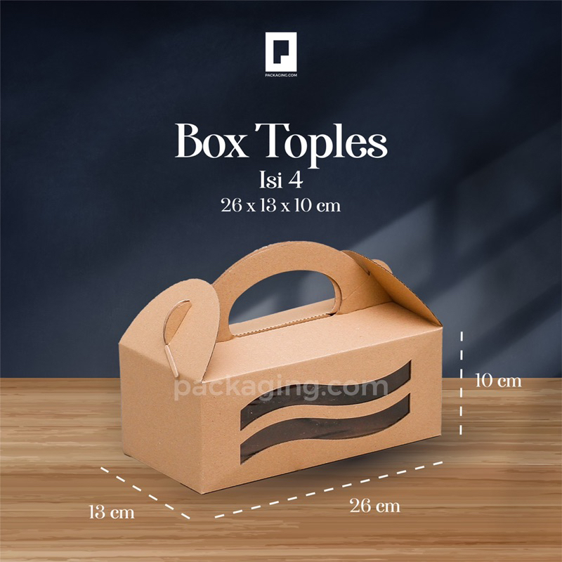 

Box Toples 250gr Isi 4 uk 26x13x10/Box Toples/Box Jinjing/Gable Box/Handle Box uk 26x13x10