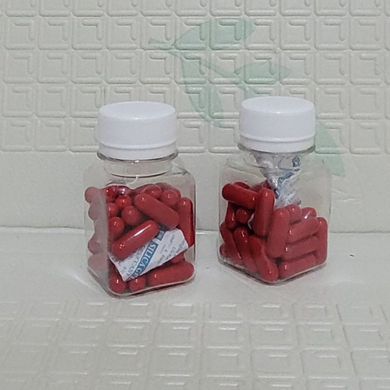 Kapsul Warna Merah Kemasan Polos Botol Isi 30 100%ORIGINAL Pelangsing Alami