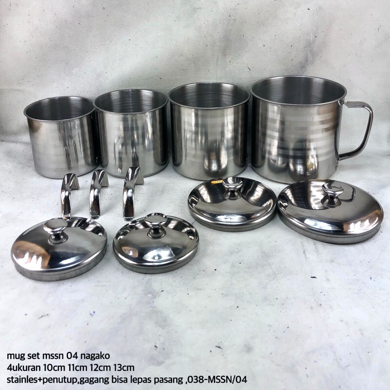 mug gelas set 4ukuran stainles full
