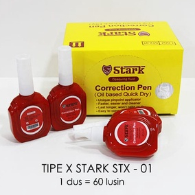 

Tipe X Stark Correction Fluid Pen Stark Botol Merah Cairan Koreksi