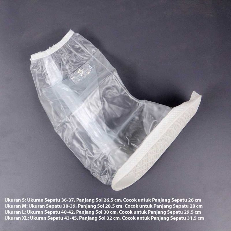 Rhodey Huihua Rain Cover Hujan Sepatu dengan Reflektor Cahaya - H-212 Transparan