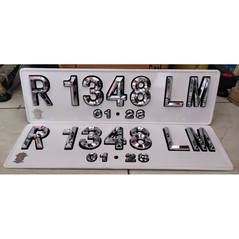 PLAT NOM0R MOBIL TIMBUL CHROME LIST HITAM