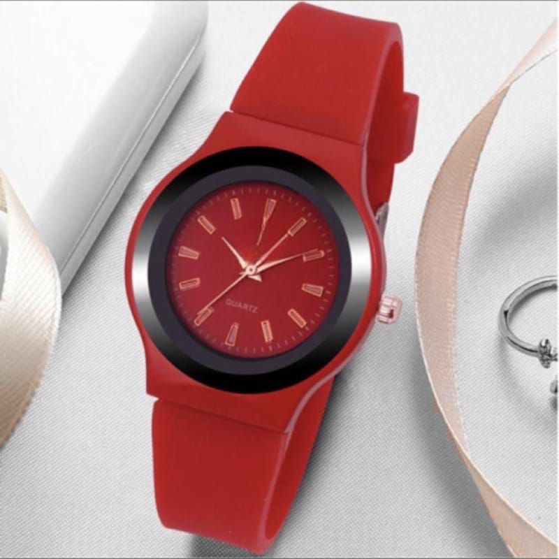 (Cod)Jam Tangan Wanita ZK Rubber New Karet C-7654QL (Dikirim Dari jakarta)