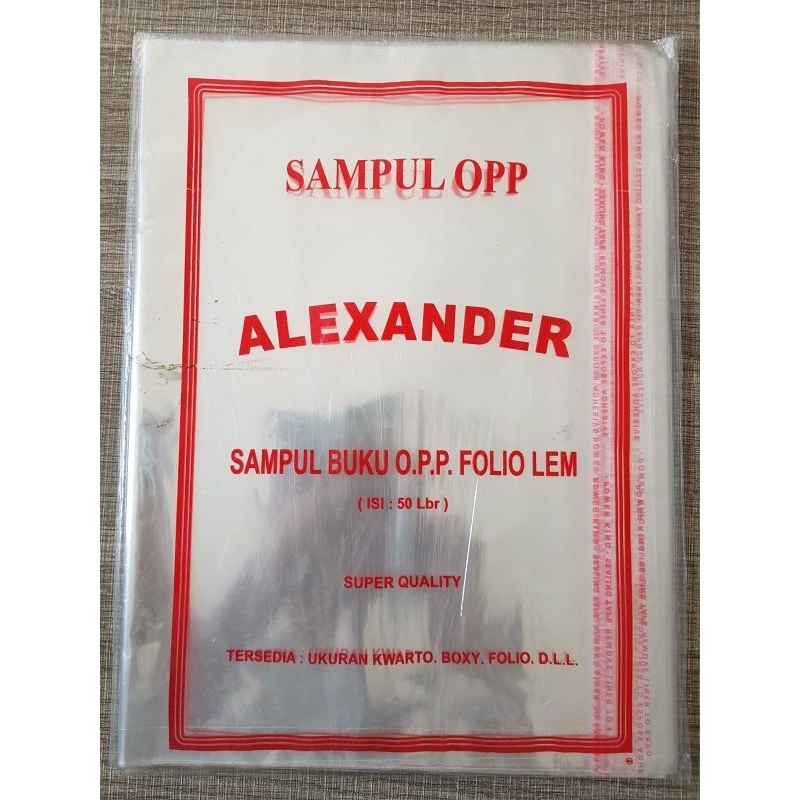 

SAMPUL BUKU FOLIO OPP ALEXANDER ECER 1 LEMBAR MURAH GROSIR