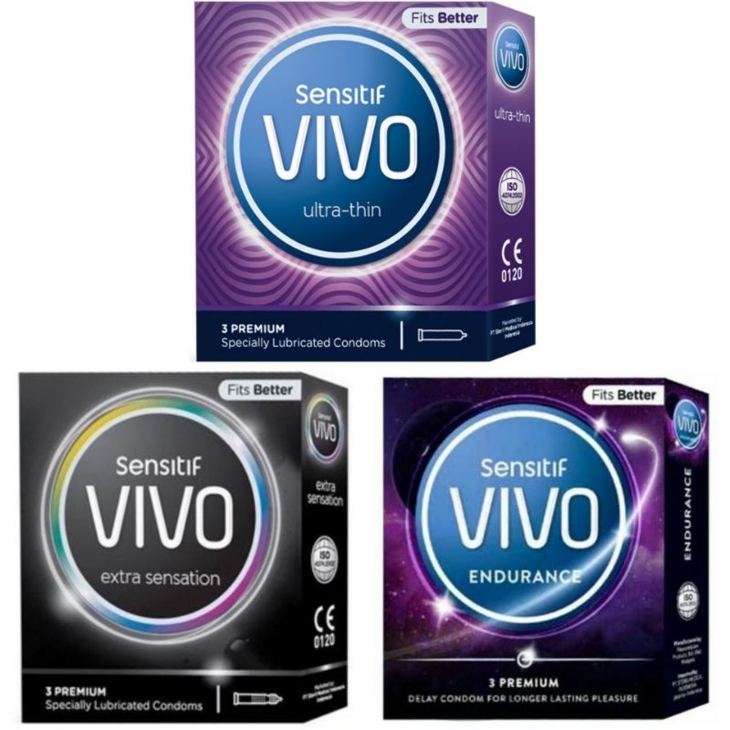 Kondom Vivo 3 Pcs | Ultra Thin | Extra Sensation | Endurance