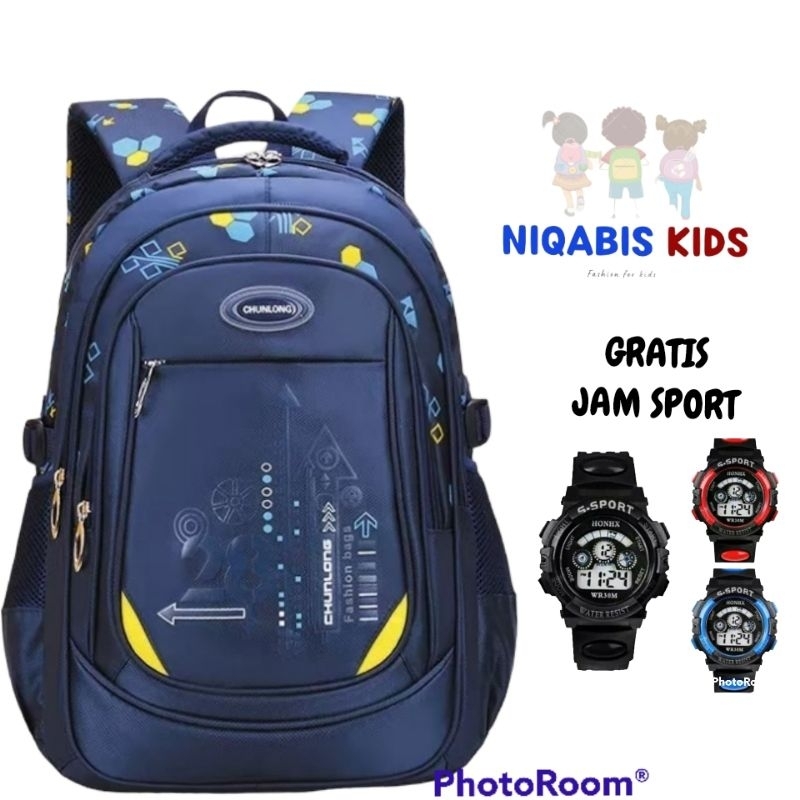 Tas ransel anak cunlong gratis jam led