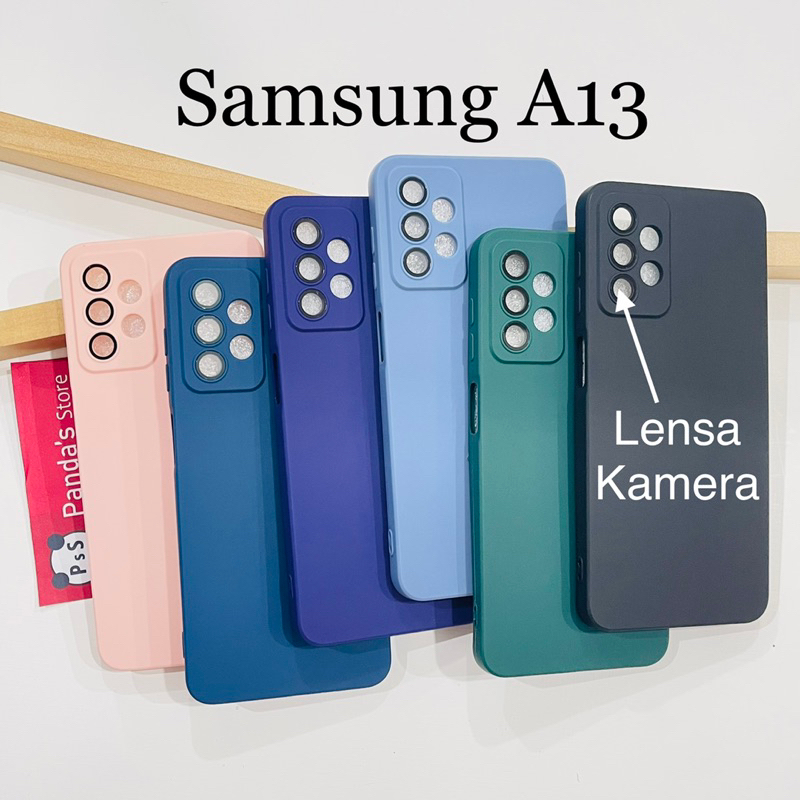 Case Samsung A13 Lenspro Makaron Full Color Softcase Pro Lensa