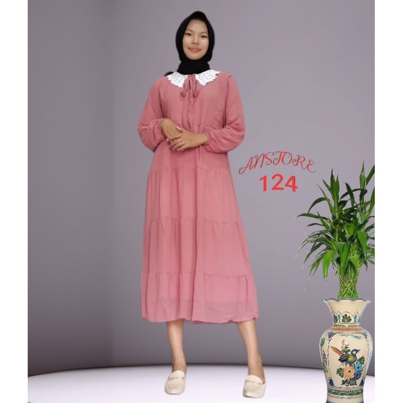 MIDI DRESS CERUTY KERAH KOREA
