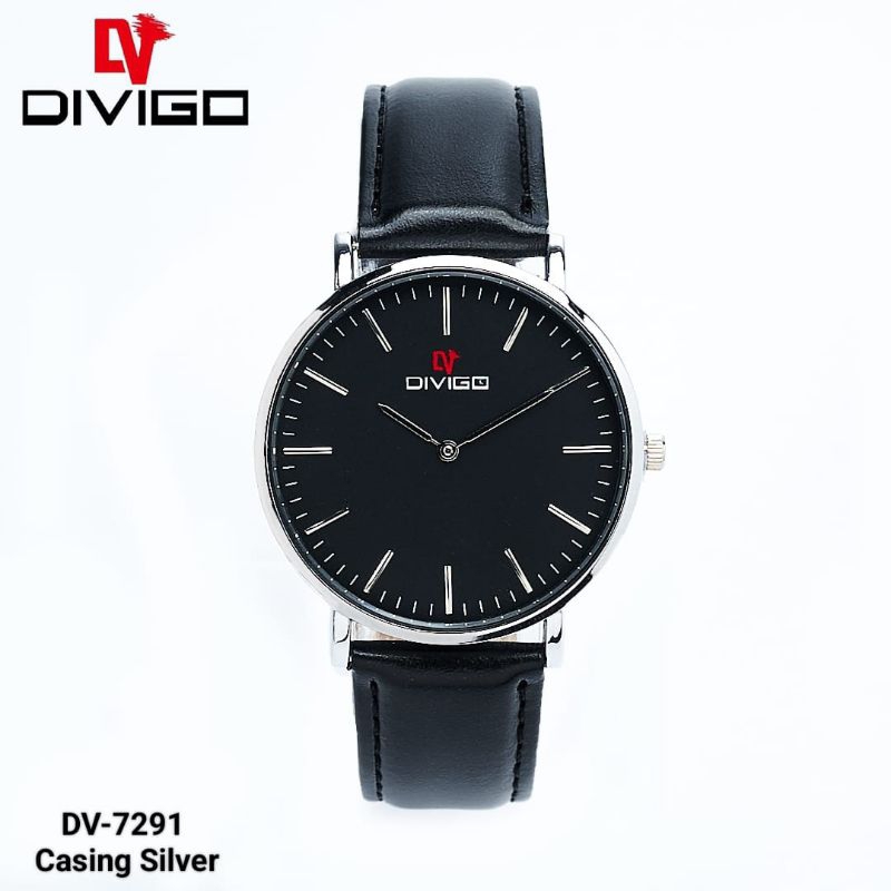 (Terima Cod)Jam Tangan Pria Divigo Anti Air Original 100%Free Box Strap Kulit(Dikirim Jakarta)