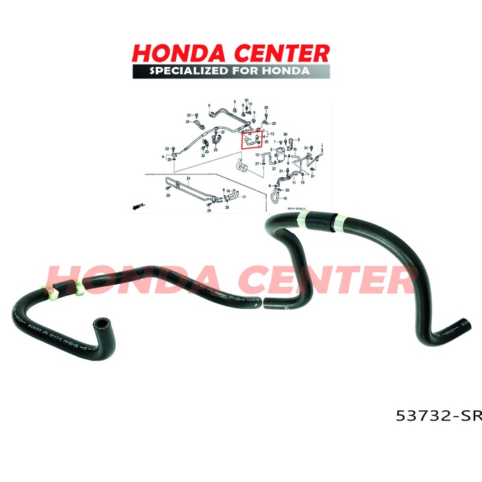 selang slang hose return balik power stering steering honda civic genio estilo tahun 1992 1993 1994 1995 53732-SR3