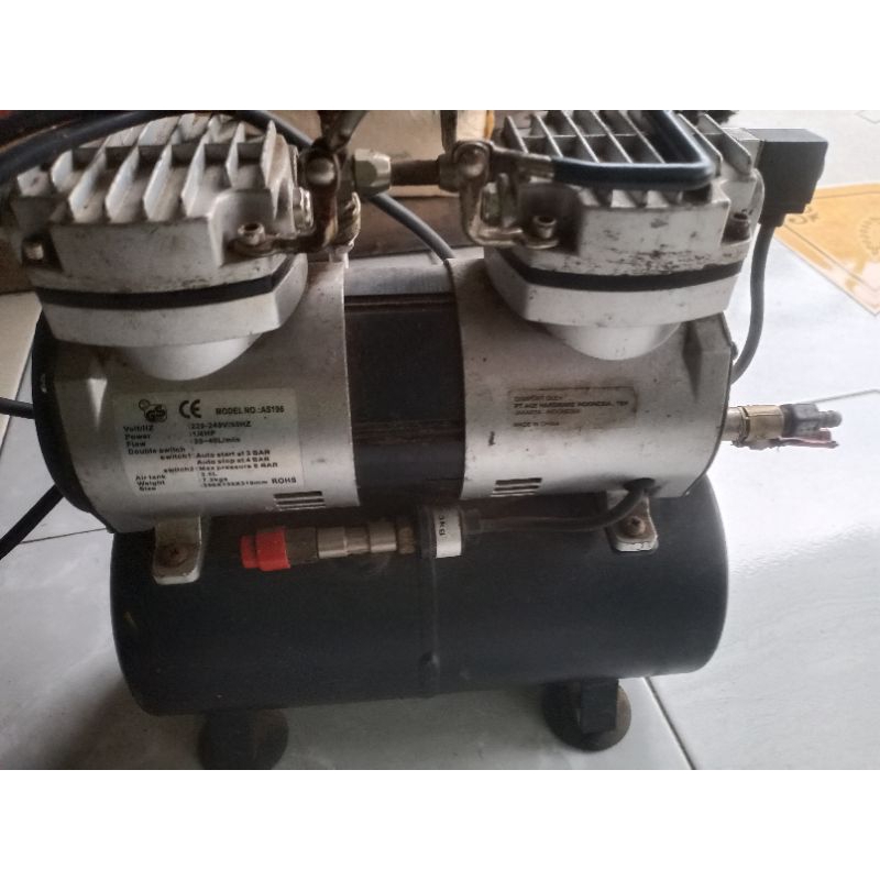 kompresor listrik oilless silent krisbow original 1/4hp tanpa suara