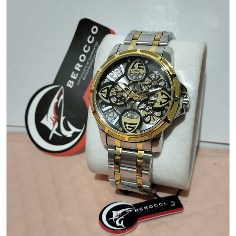 JAM TANGAN PRIA BEROCO RANTAI STAINLES STEEL TAHAN AIR WATER
