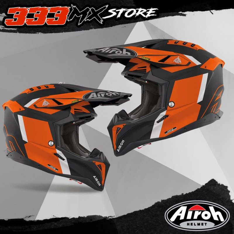 AIROH AVIATOR 3 GLORY ORANGE 2023 HELM SUPERMOTO AIROH AVIATOR 3 2023