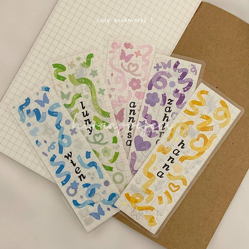 

Bookmark - Cute Aesthetic Bookmark Custom / Request by Hiraa Project | Handmade | Pembatas Buku Aesthetic Lucu Custom | Book mark Laminating by Request