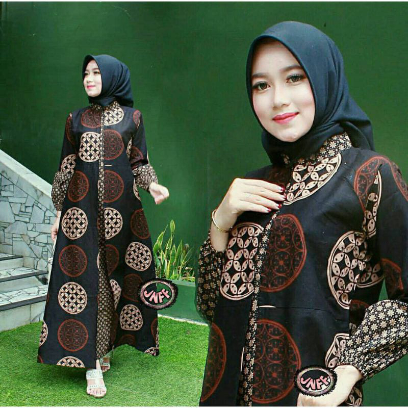 GAMIS CARDI BATIK PREMIUM/ GAMIS BATIK JUBAH