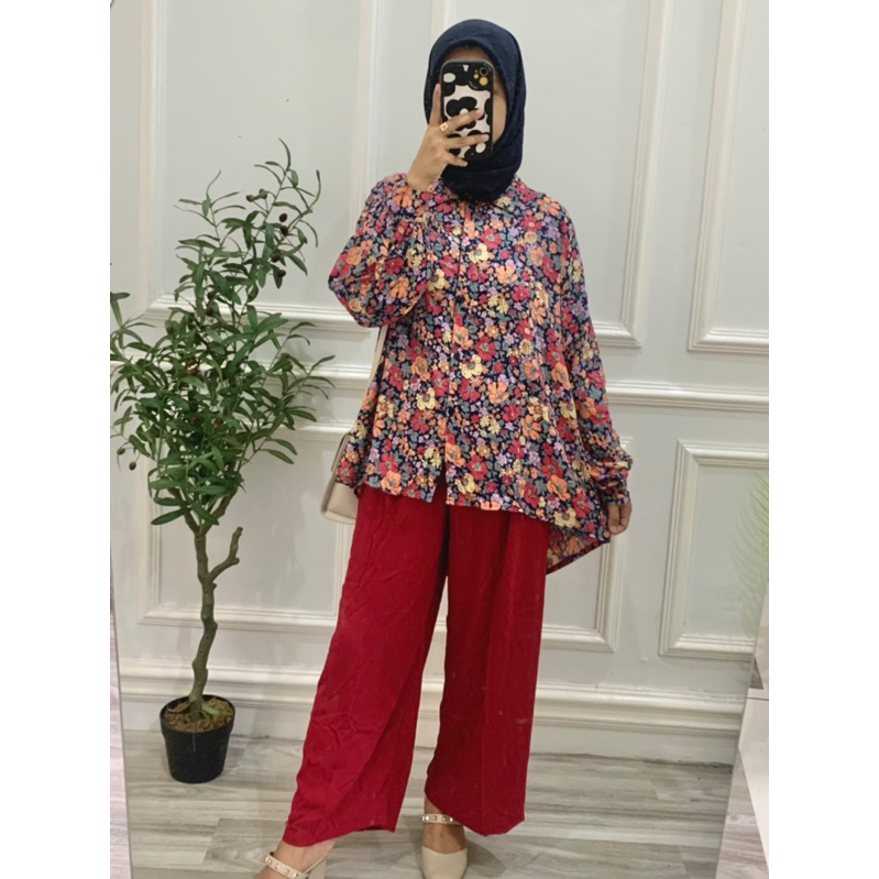 SET FLORA ONE SET JUMBO SETELAN RAYON JUMBO  MUSLIM JUMBO