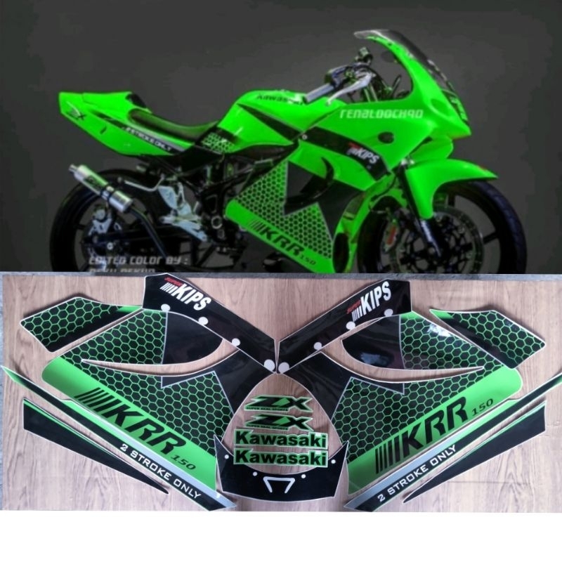Stiker striping custom fariasi ninja rr old hijau