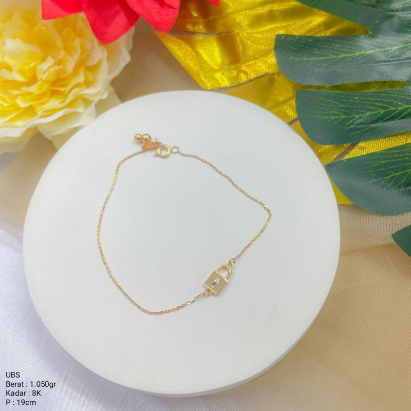 Perhiasan Gelang Emas Serut Ringan Layering UBS 8k / 375