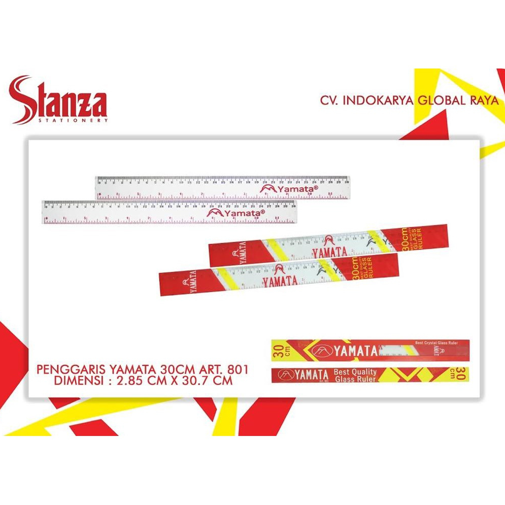 

1Pcs Penggaris Yamata 30cm Mistar Plastik Ruler