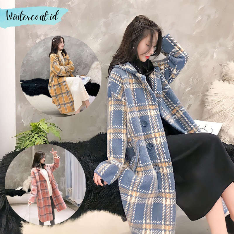 Coat wanita import syifa fur woolen korean style jaket musim dingin woman spring hangat