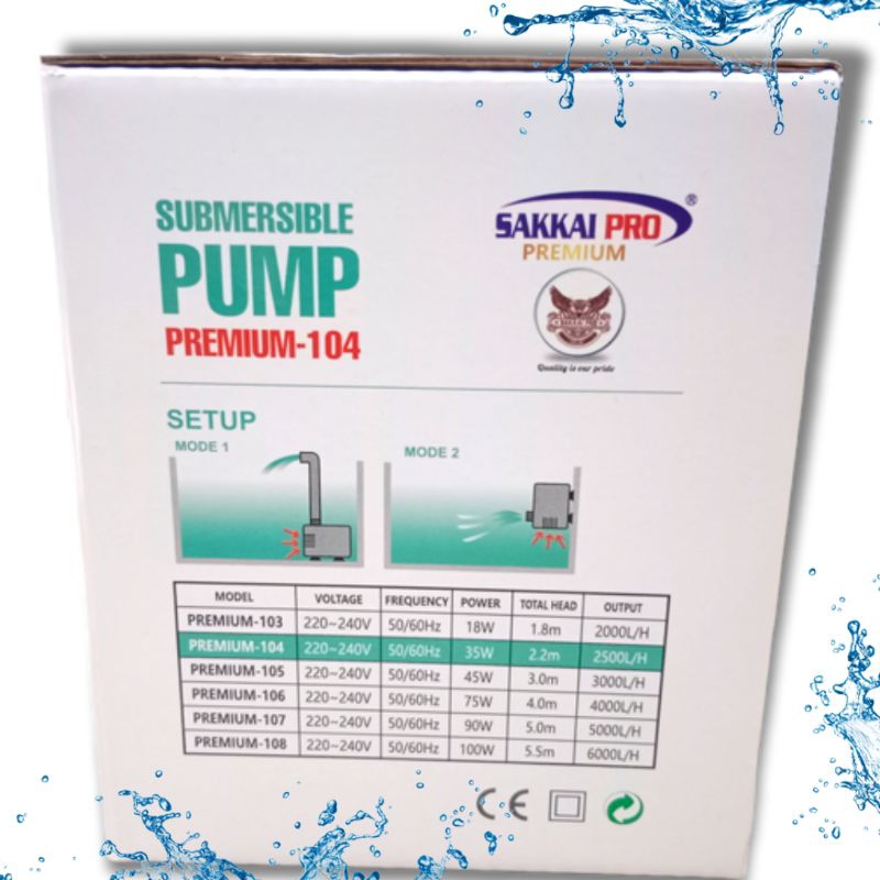 PROMO MURAH Pompa Kolam Aquarium SUBMERSIBLE PUMP SAKKAI PRO PREMIUM 104