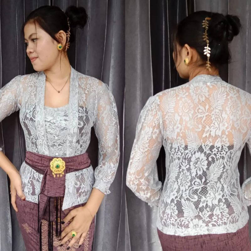 kebaya brokat cord tangan kerut