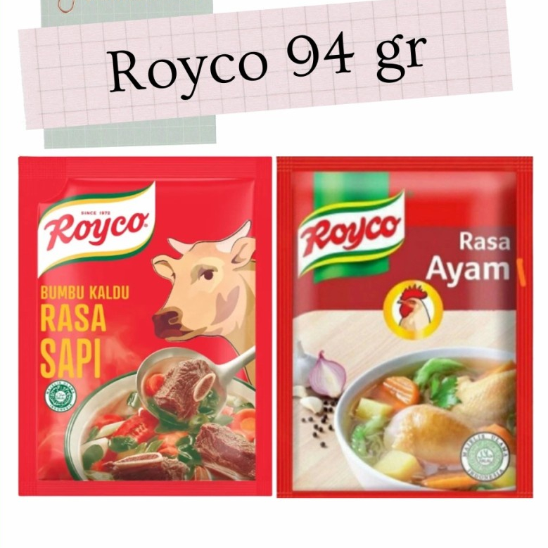 

Royco Bumbu Kaldu Ayam & Sapi Penyedap Rasa Penyedap Makanan - Royco sapi 94gr / Royko ayam sachet royko sapi sachet