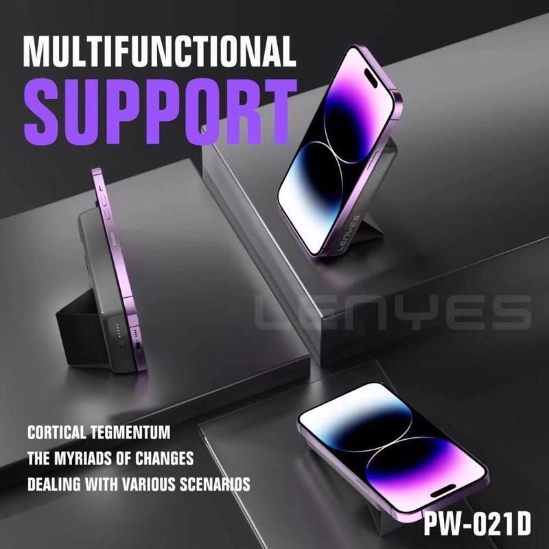 Powerbank Magsafe Magnetic Transparan PW-021D Wireless PD15W Fast Charging Power Bank 5000mAh