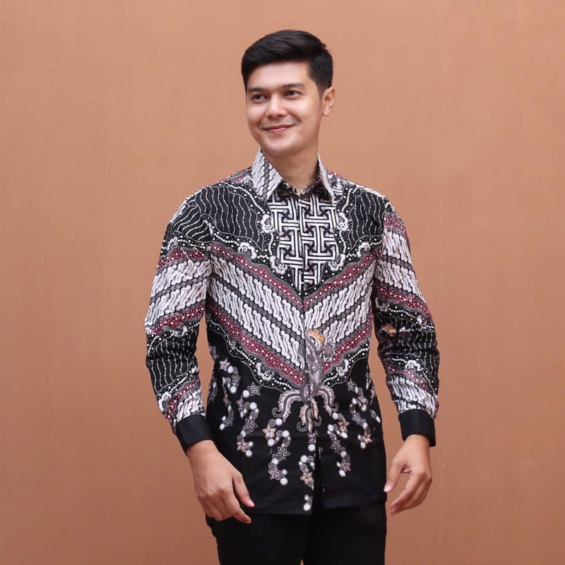 Atasan Tunik Batik Couple Keluarga Best Kain Katun - Motif Mete Liris Hitam