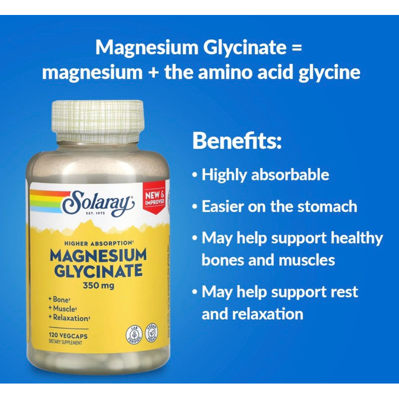 Magnesium Glycinate Solaray Magnesium Glycinate 350 mg isi 120