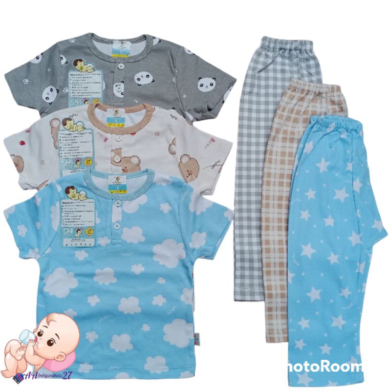 PRODUK TERBARU!!!BABY HAI Setelan CPR Baju Pendek Kancing Dada Celana Panjang Ukuran S M L SNI HIGHT CLASS QUALITY
