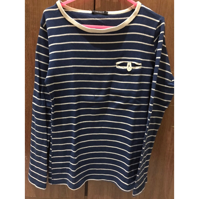 preloved kaos garis lengan panjang merk MIXIT