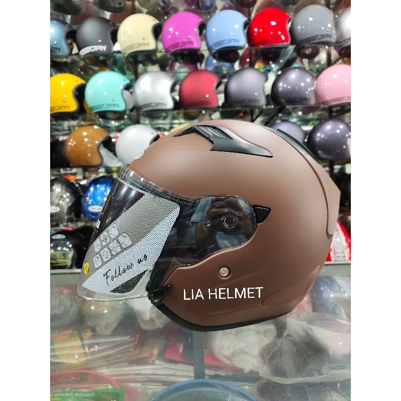 Jual HELM HALF FACE ZEUS 627 POLOS MATT BROWN / HELM ZEUS 627 MATT BROWN / HELM ZS627 COKLAT
