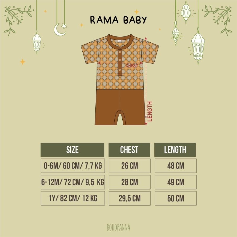 BOHOPANNA - RAMA SET - RAMA BABY SET - BAJU KOKO ANAK - SETELAN BAJU IDUL FITRI ANAK - PAKAIAN MUSLIM ANAK