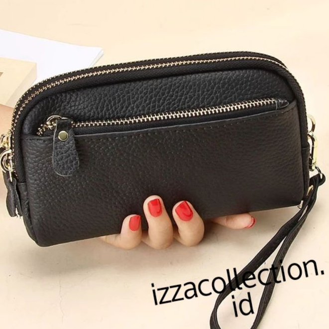 Dompet Wanita Panjang 3 Resleting / Ruang Muat Hp 7 inch dan uang Pouch import KOREA Murah Serbaguna Kosmetik Makeup Papirut viral kekinian Terbaru 2022