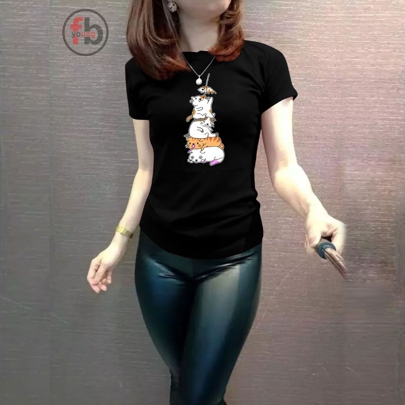 fbyoung kaos wanita/t-shirt wanita abg model kekinian lengan pendek