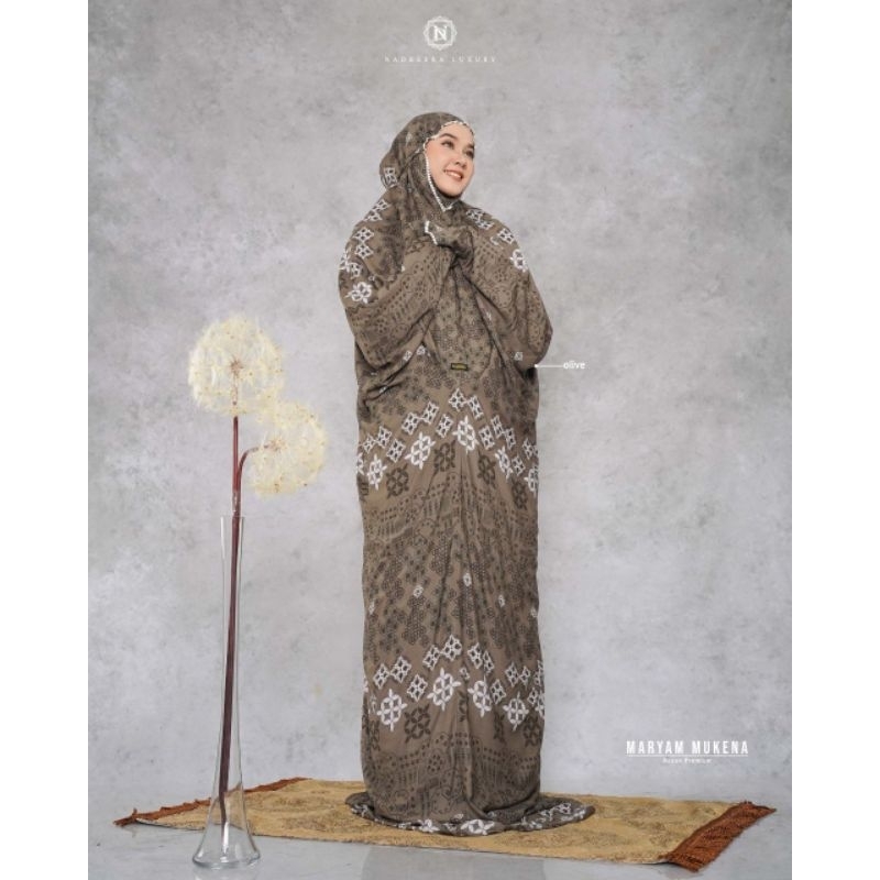 MARYAM Mukena by Nadheera luxury mukena lajuran terusan motif etnik batik rayon premium terbaru muke