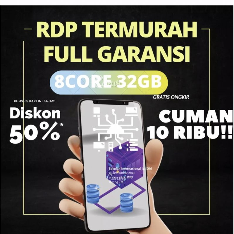 RDP VPS 32 CORE 64GB RAM FULL GARANSI