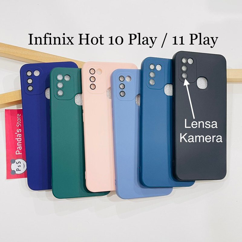 Case Infinix Hot 10 Play / Hot 11 Play Lenspro Makaron Full Color Softcase Pro Lensa